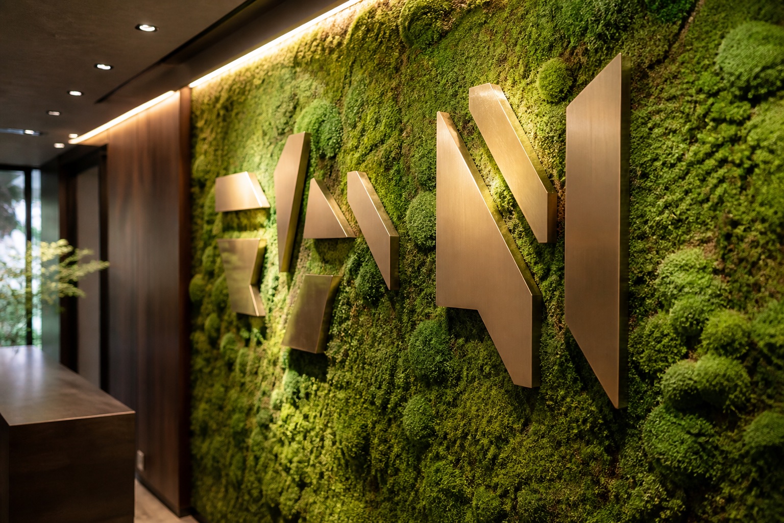 Интерьерная вывеска с зеленью